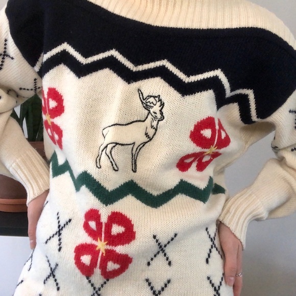 M VTG fair isle pullover knit sweater - Picture 3 of 8